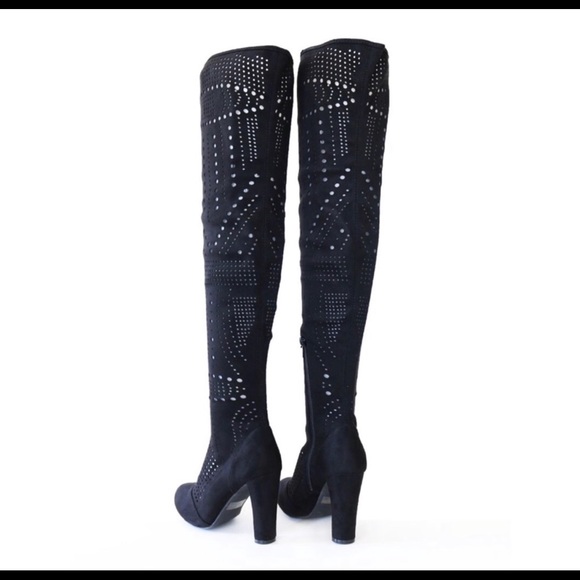 NEW Killer Over The Knee Boots Black Size 6 - Picture 6 of 8